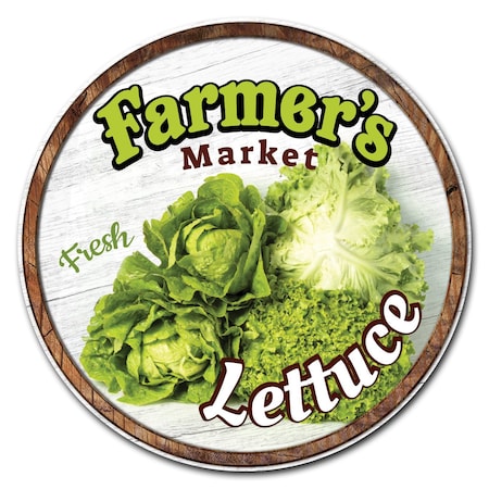 Farmers Market Lettuce Circle Corrugated Plastic Sign